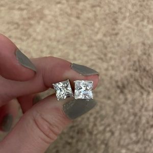 7mm Crystal & Sterling Silver Stud Earrings